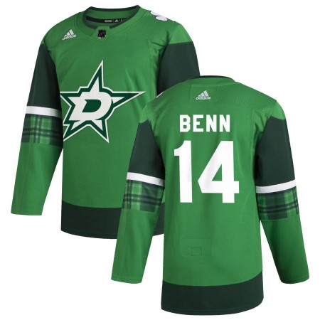 Dallas Stars Jamie Benn 14 Adidas 2019-2020 St. Patrick's Day Authentic Shirt - Mannen